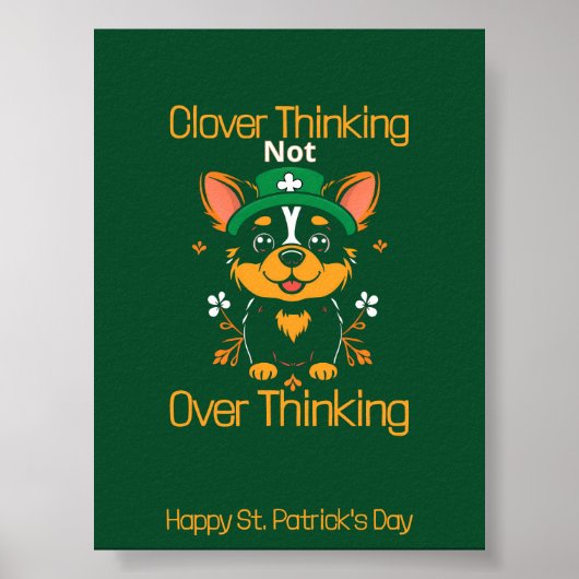 Poster de la Saint-Patrick de Cute Corgi (Devant)