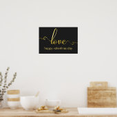 Poster de la Saint Valentin élégant "Love" (Cuisine)