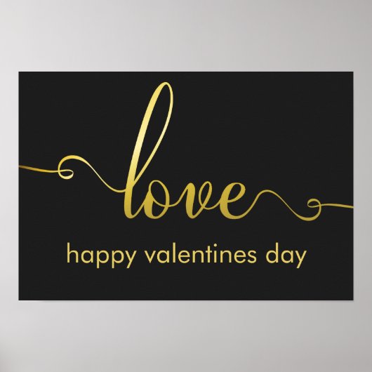 Poster de la Saint Valentin élégant "Love" (Devant)