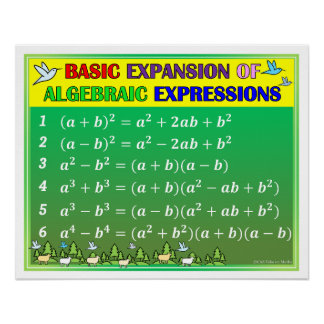 Poster de la salle de classe Algebra Math - Green