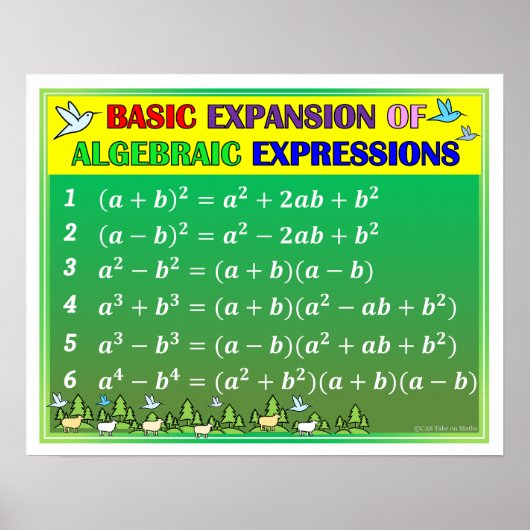 Poster de la salle de classe Algebra Math - Green  (Devant)