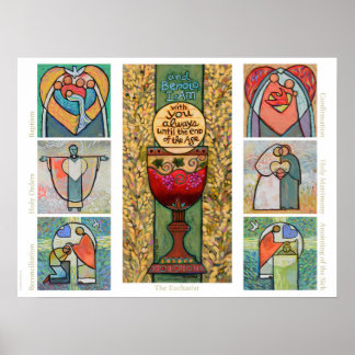 Poster de la salle de classe des sacrements cathol