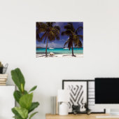 Poster de la scène de la plage des Caraïbes (Bureau à domicile)