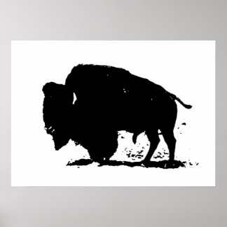 Poster de la silhouette du bison de Buffalo Pop Ar