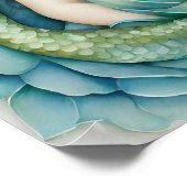 Poster de la sirène verte de la fille courbée (Coin)