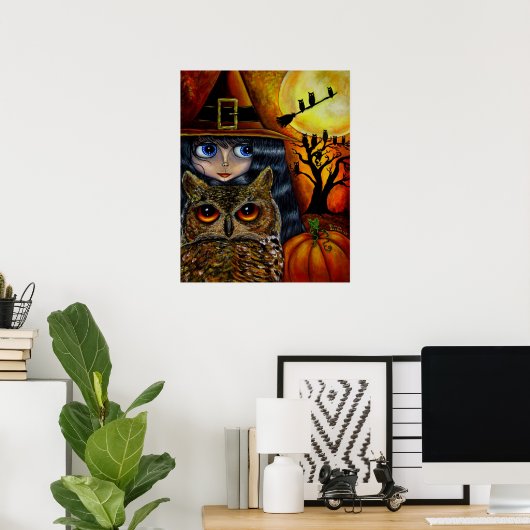 Poster de la sorcière d'Halloween (Bureau à domicile)