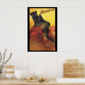 Poster De La Sorcière D'Halloween Et Du Chat Noir (Cuisine)