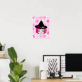 Poster de la sorcière Kawaii Pink Haired Imprimer (Bureau à domicile)