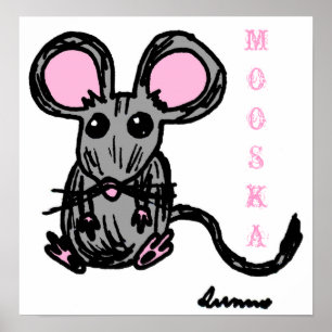 Poster de la souris Cute Mooska