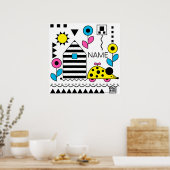 Poster de la souris Wheelie et de la maison -CMJN  (Cuisine)