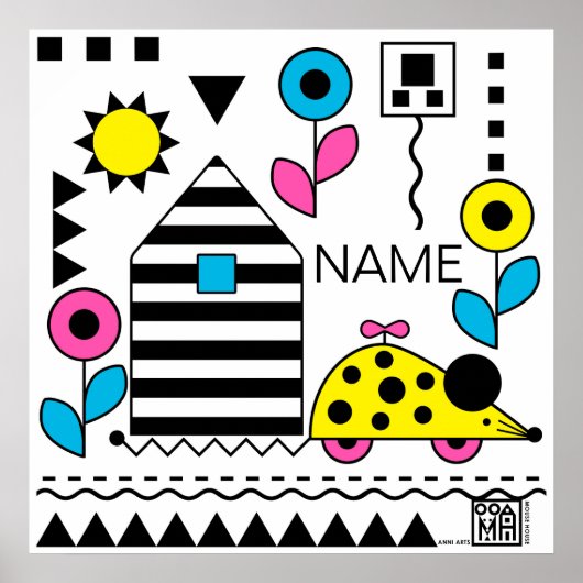 Poster de la souris Wheelie et de la maison -CMJN  (Devant)