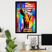 Poster de la statue de l'aigle Liberty Pop Art (Bureau à domicile)