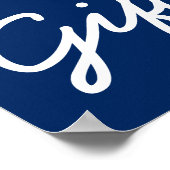 Poster de la table cadeau baby shower - bleu marin (Coin)