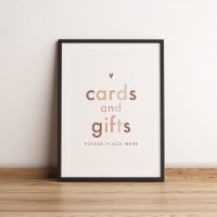 Poster de la table des cartes et cadeaux neutres s