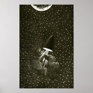 Poster De la Terre à la Lune par Jules Vern art