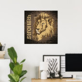 Poster de la tête de lion (Bureau à domicile)