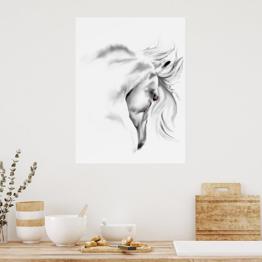 Poster de la tête du cheval blanc (Cuisine)