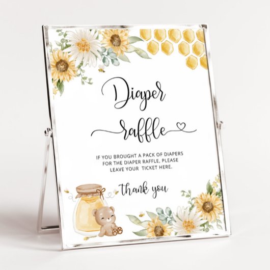 Poster de la tombola de tournesol de l'ours de mie