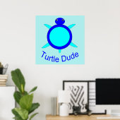 Poster de la tortue bleue (Bureau à domicile)