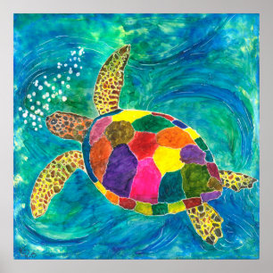 Poster de la tortue de mer 24" x 24" (Vous Customi