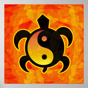 Poster de la tortue Yin Yang