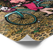 Poster de la tour Eiffel Paris Fille & Mignonne Ma (Coin)