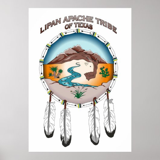 Poster de la tribu Lipan Apache du Texas 24"x 33.6 (Devant)