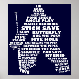 Poster de la typographie du gardien de hockey