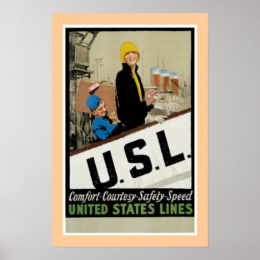 Poster de la United States Line U. S. L. (Devant)