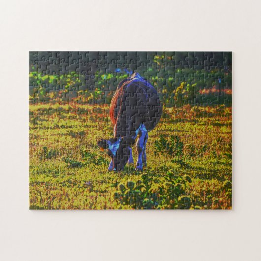 Poster de la vache colorée Art Farm Puzzle (Horizontal)
