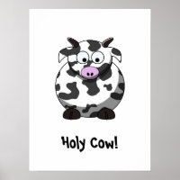 Poster de la vache en dessin