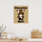 Poster de la vache Moo Kawaii au chocolat (Cuisine)