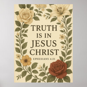 Poster de la Vérité vintage Florale en Jésus