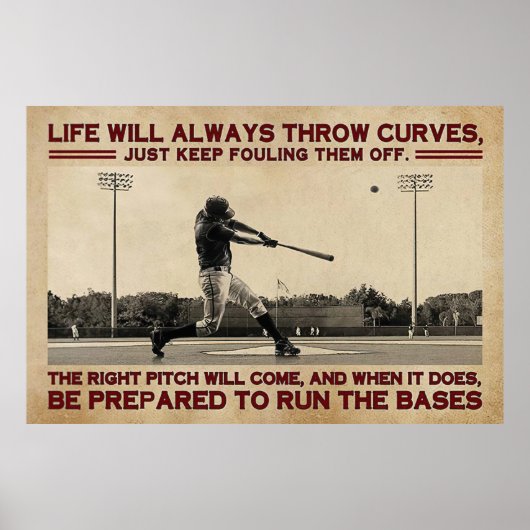 Poster de la vie de baseball, Mur de baseball, Bas (Devant)
