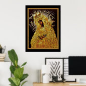 Poster de la Vierge Noire dans la prière (Bureau à domicile)