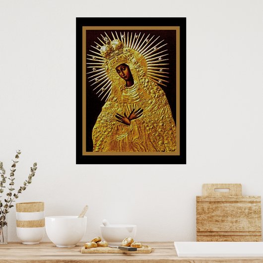 Poster de la Vierge Noire dans la prière (Cuisine)