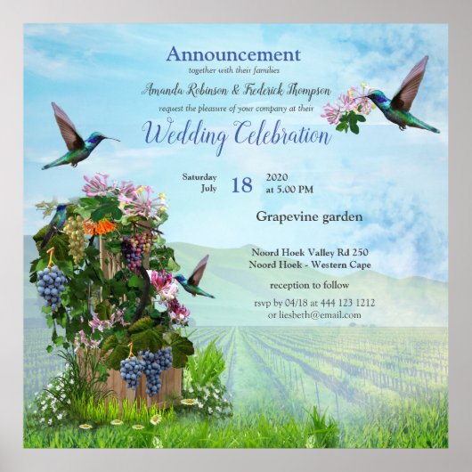 Poster de la vigne, du chou et des colibris (Devant)