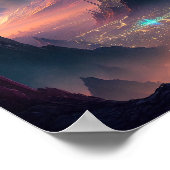 Poster de la ville futuriste de science-fiction (Coin)