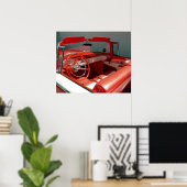 Poster de la voiture classique rouge (Bureau à domicile)
