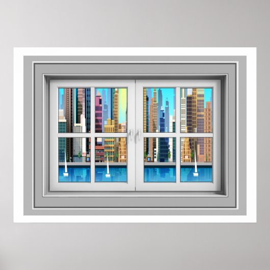 Poster de la vue de fenêtre (Devant)