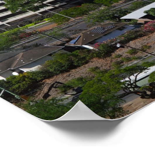 Poster de la vue de la ville de Honolulu Centre-vi (Coin)