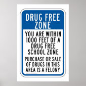 Poster de la zone scolaire sans drogue (Devant)