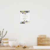 Poster de l'Affiche de bienvenue Baby shower blanc (Cuisine)