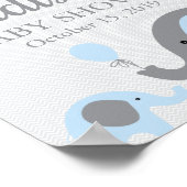 Poster de l'Affiche de bienvenue Baby shower Blue  (Coin)