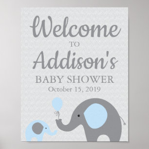 Poster de l'Affiche de bienvenue Baby shower Blue
