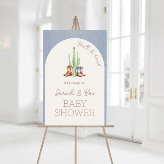 Poster de l'Affiche de bienvenue Baby shower Cowbo