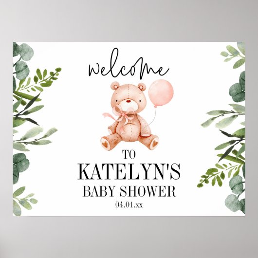 Poster de l'Affiche de bienvenue Baby shower de l' (Devant)