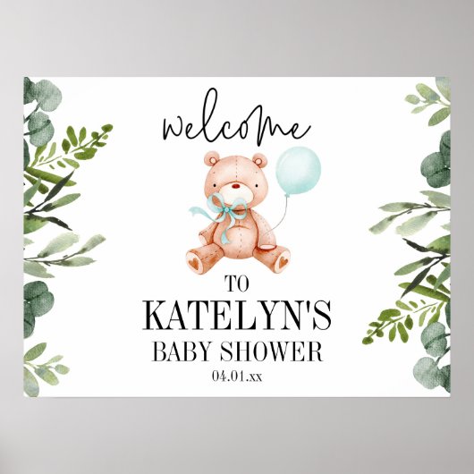 Poster de l'Affiche de bienvenue Baby shower de l' (Devant)