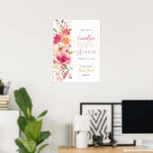 Poster de l'Affiche de bienvenue Baby shower flora (Bureau à domicile)
