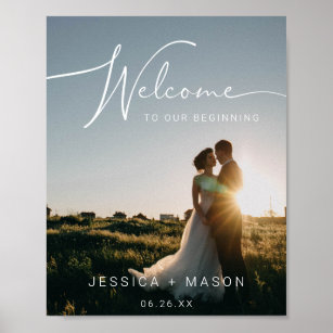 Poster de l'Affiche de bienvenue mariage avec phot